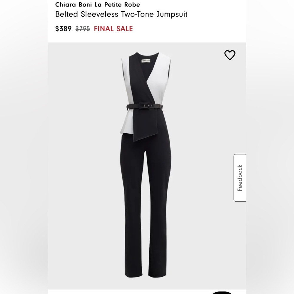Chiara Boni La Petite Robe
Belted Sleeveless Two-Tone Jumpsuit